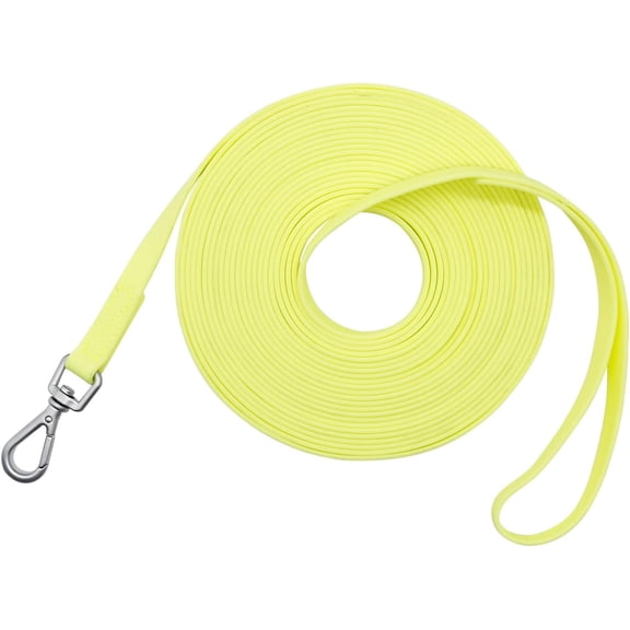 Waterproof Dog Training Leash 50FT 30FT 15FT 10FT 5FT Heavy Duty Recall Long Lead for Large Medium Small Dogs (5FT, Light Yellow)
