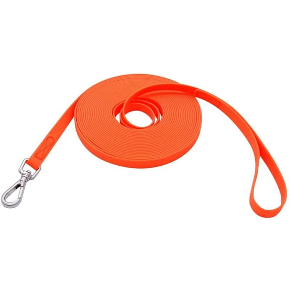 Waterproof Dog Training Leash 50FT 30FT 15FT 10FT 5FT Heavy Duty Recall Long Lead for Large Medium Small Dogs (5FT, Orange)