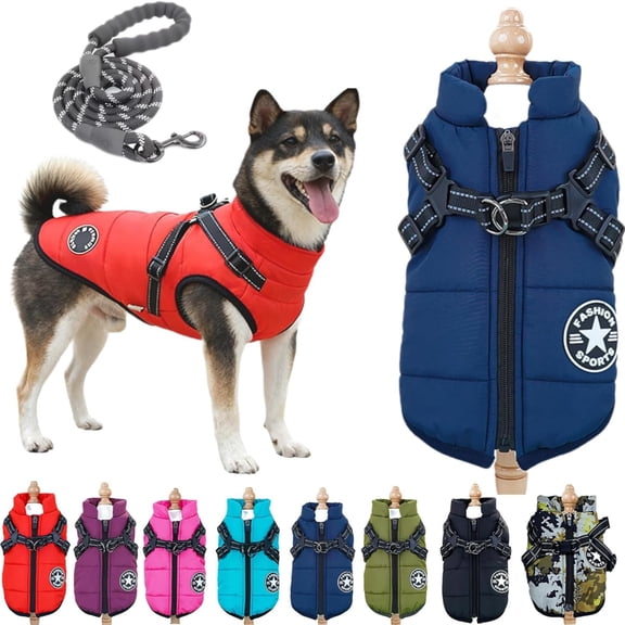 Waterproof Dog Winter Coat, Fleece Lined Warm Pet Jacket, Windproof Cold Weather Vest Apparel for Small Medium Large Dogs & Cats (1PC)