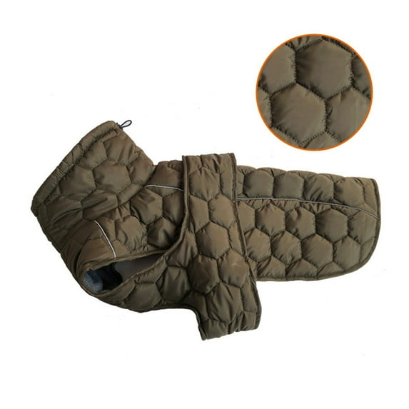 Waterproof Dog Winter Jacket for Medium Large Dogs, Windproof Reflective Coat with Warm Fleece Interior, Adjustable Cold Weather Protection with Hook & Loop Closure