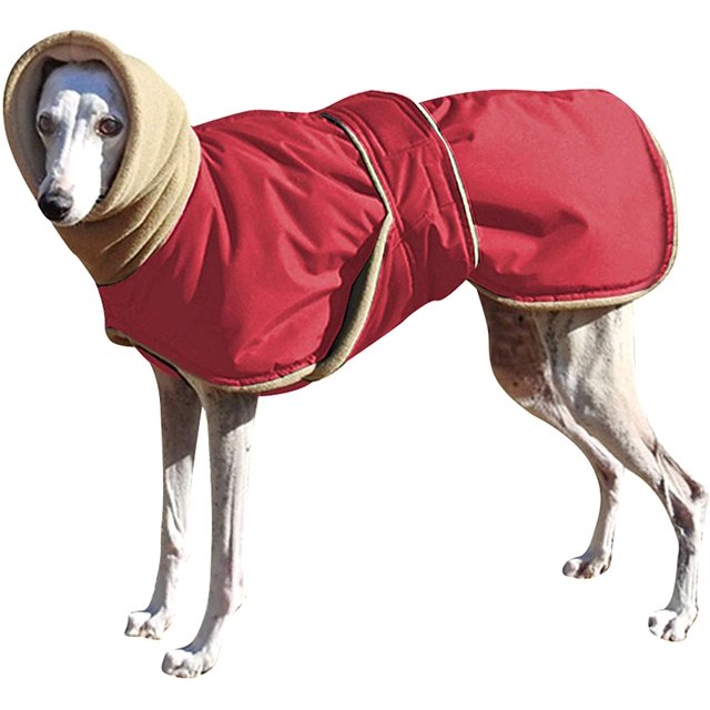 Waterproof Dog Winter Jacket with Turtleneck Scarf,Pets Cold Weather Coats with Soft Warm Fleece