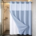thumbnail image 1 of Waterproof Double Layer Shower Curtain, Waffle Weave Polyester Bath Curtain with Detachable Liner, Reinforced Grommet Top, Machine Washable, Standard Size for Bathtub and Shower Stall, 1 of 6