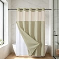 thumbnail image 1 of Waterproof Double Layer Shower Curtain, Waffle Weave Polyester Bath Curtain with Detachable Liner, Reinforced Grommet Top, Machine Washable, Standard Size for Bathtub and Shower Stall, 1 of 6
