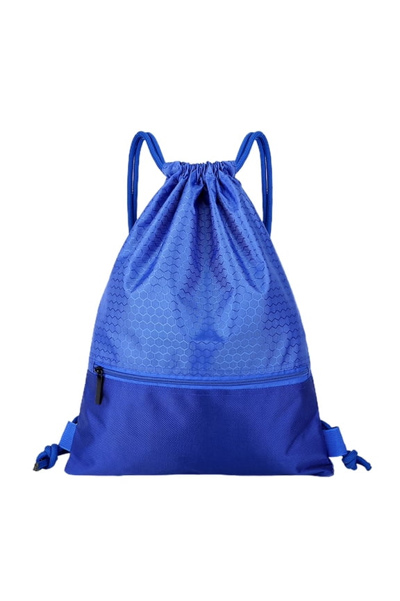 Waterproof Drawstring Backpack Sack with Zipper Pocket, Lightweight Gym Swim Storage Bag for Men Women Daily Outdoor Use