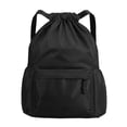 thumbnail image 1 of Waterproof Drawstring Gym Backpack,Built In Wet Separation Pocket,Front Zipper Secure Pocket,Side Water Bottle Holder,Reinforced Stitching Durable,Beach Swim Sports Daily Essentials, 1 of 6