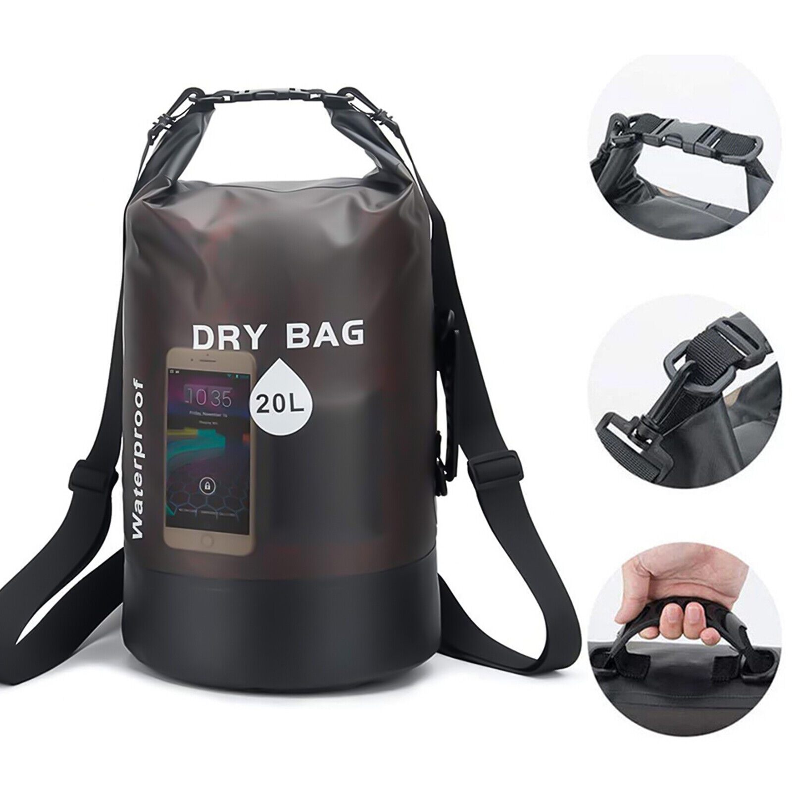 Waterproof Dry Bag - 20L Roll Top Waterproof Backpack Sack Keeps Gear ...