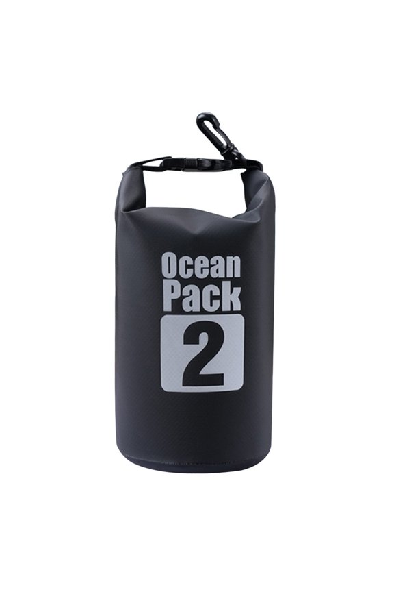 Waterproof Dry Bag 2L Portable Foldable Storage Sack for Kayaking Rafting Boating Swimming Outdoor Water Sports Gear Lightweight PVC Floating Bag for Phone and Valuables,Black
