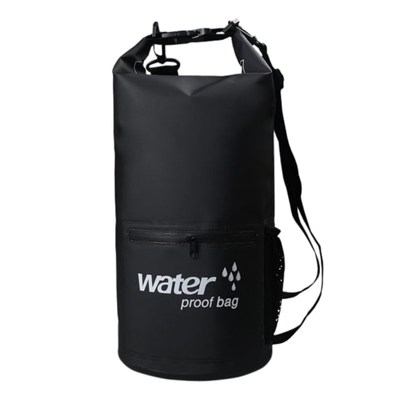 Waterproof Dry Bag With Adjustable Shoulder Strap Floating Dry Sack With Pocket Lightweight Dry Pouch For Swimming Boating Beach Sports(Black-40X20Cm)