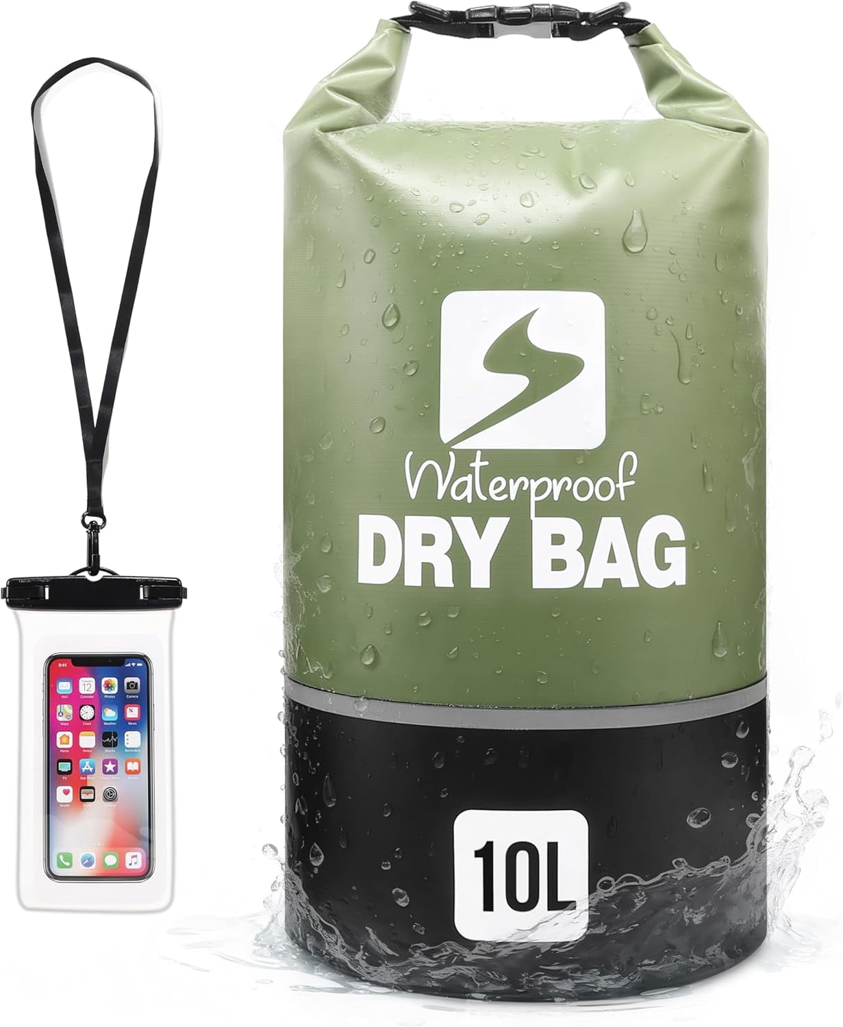 Waterproof Dry Bag Roll Top Lightweight Backpack for Boating, Kayaking, Travel, Beach, Swimming, Hiking & Camping - Floating Sack with Adjustable Shoulder Straps 10L