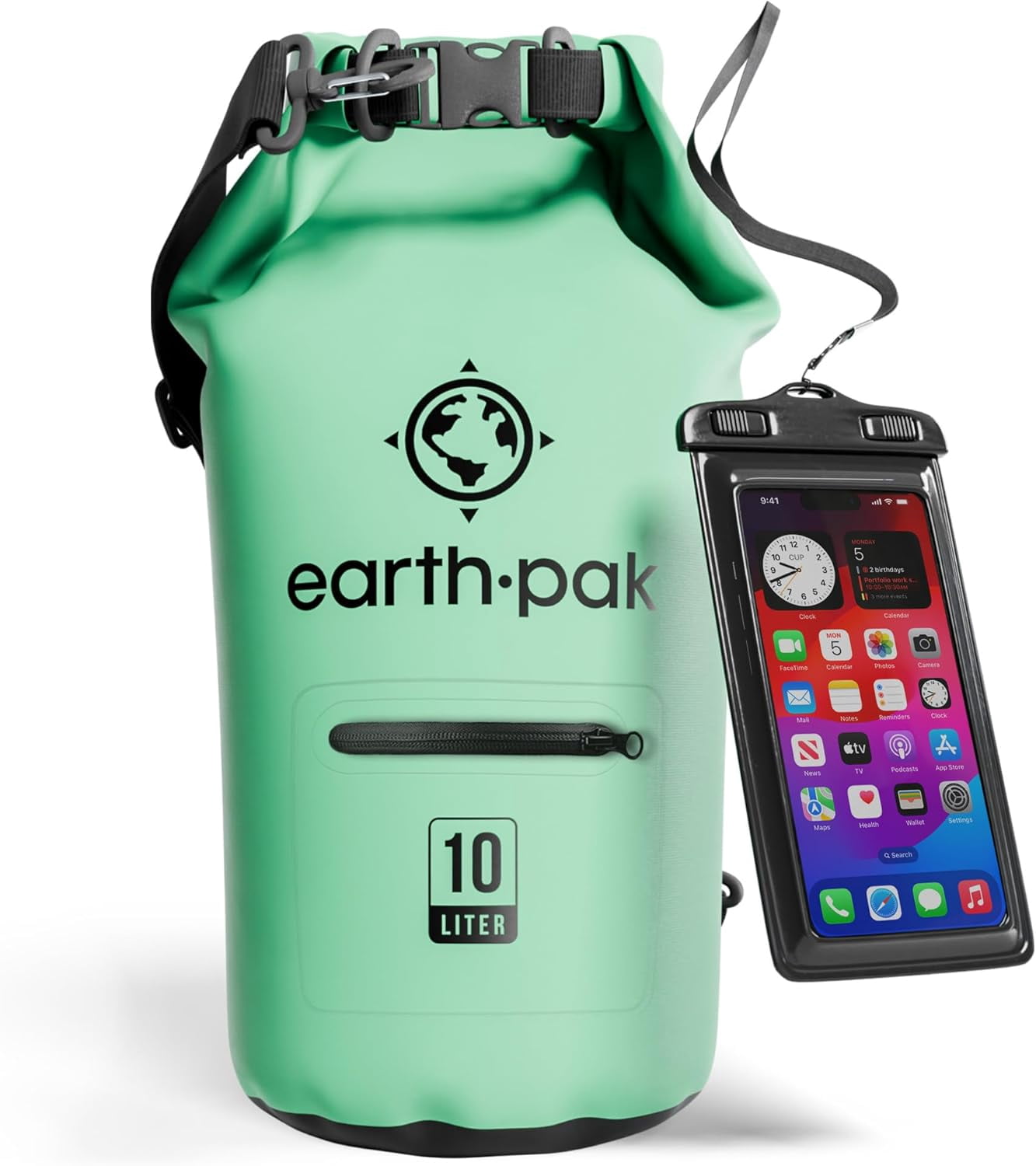 Waterproof Dry Bag with Zippered Pocket - Backpack Keeps Gear
