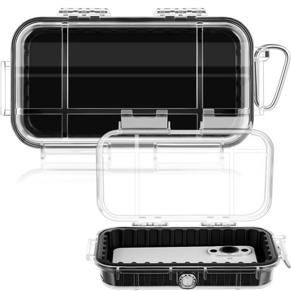 Waterproof Dry Box for Phone Camera Key Boat Field Storage Case Clear with Clip