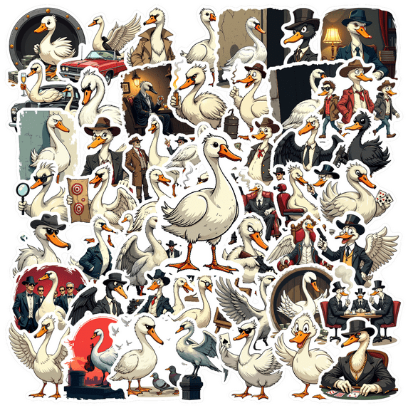 Waterproof Duck Stickers Humorous Vinyl Stickers Cartoon Stickers for Notebooks Laptops Suitcases
