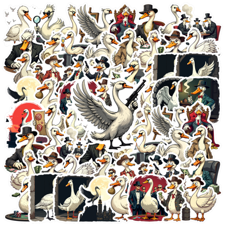 Waterproof Duck Stickers Humorous Vinyl Stickers Cartoon Stickers for Notebooks Laptops Suitcases