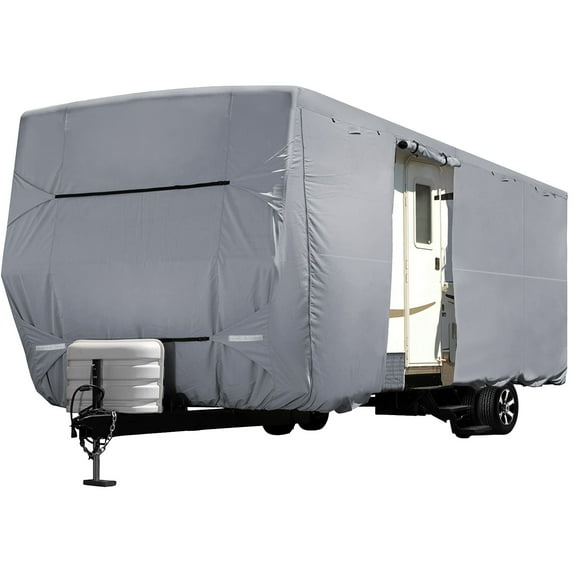Waterproof Durable RV Motorhome Travel Trailer Cover 18-38FT Camper 4-Ply W/Zipper 27'-30'