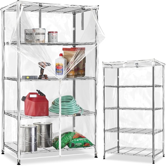 Waterproof Dustproof Storage Wire Rack Cover with Zipper - Outdoor Shelving Protector