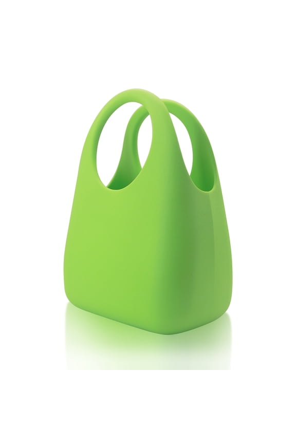 Waterproof EVA Mini Tote Bag for Daily Commute, Silicone Handbag with Ergonomic Handle, Chic Storage Satchel fits Essentials, (1-Pack, Green)