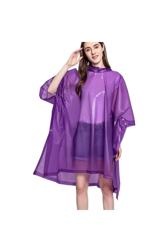Waterproof EVA Rain Poncho ForAdu1tTear Resistant Fabric Comfortable Raincoat for Travel Hiking Cycling Essential