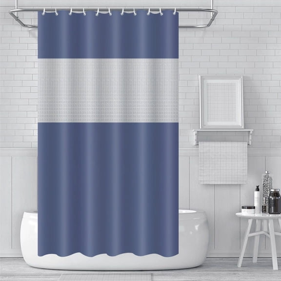 Waterproof EVA Shower Curtain with Hooks, Thickened No-Punch Bathroom Curtain 70x70in for Water Splash Protection and Easy Installation