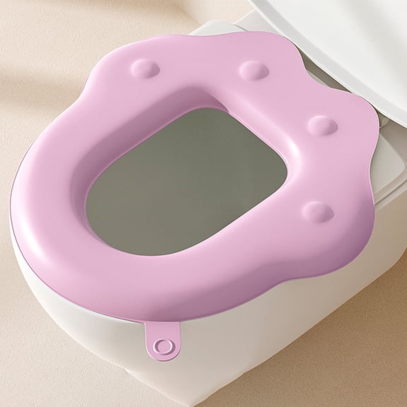 Waterproof EVA Toilet Seat Cover with Suction Base – Thickened Non-Slip Cushion, Easy-Clean Hygienic Design for Universal Toilets Pink