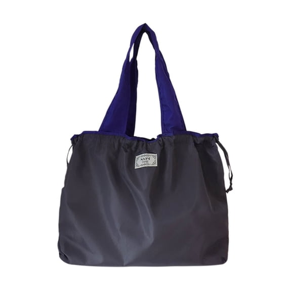 Waterproof Eco-Friendly Drawstring Reusable Shopping Bag Travel Grocery Bag Shoulder Bag Supermarket Shopping Bag GRAY