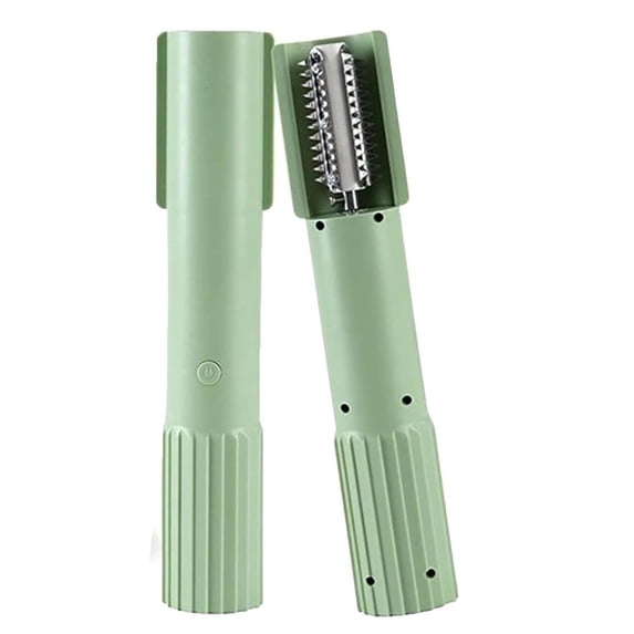 Waterproof Electric Fish Scaler Scraper, Rechargeable & Cordless, Portable Fish Scale Remover Seafood Tools, Stainless Steel Blade, Anti-Splash Coconut Scraper for Home Kitchen (Green)