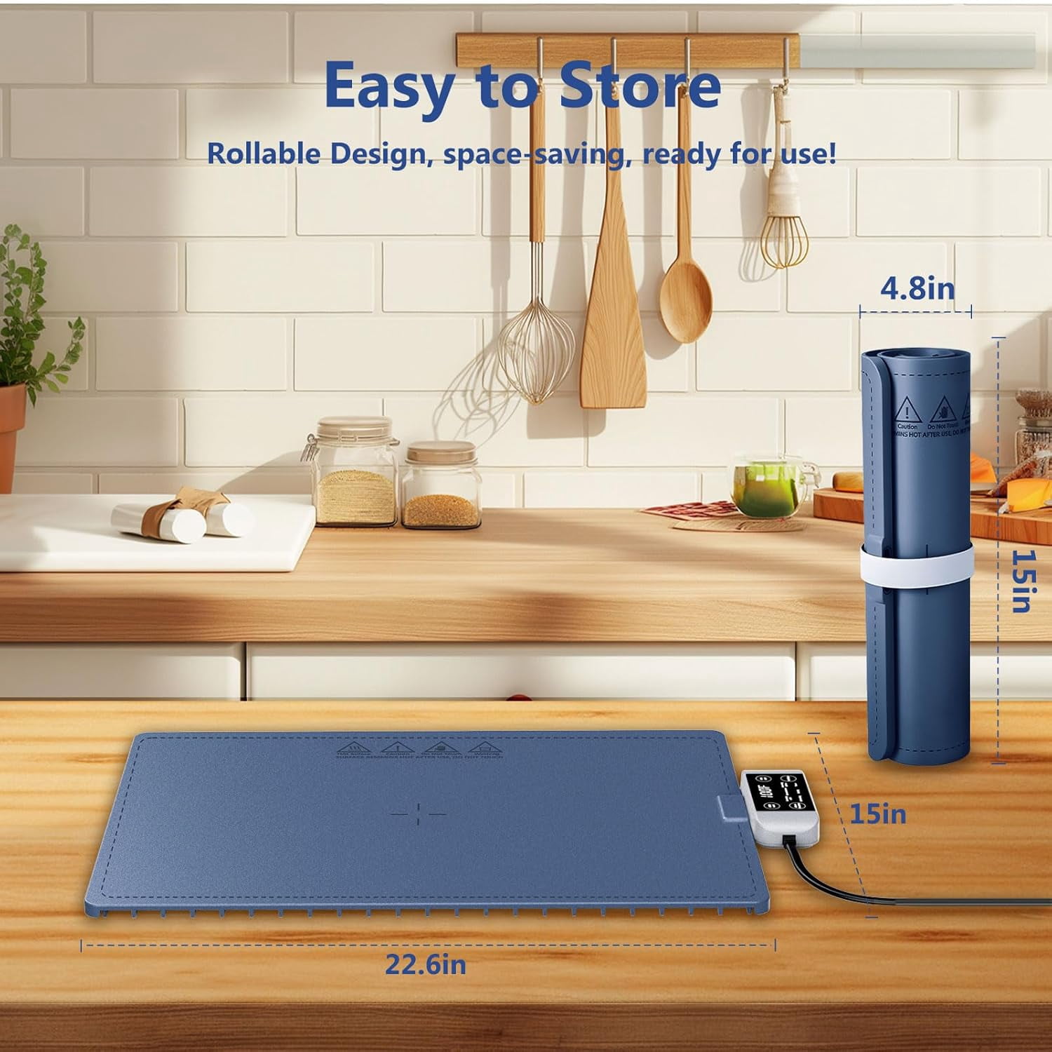 Waterproof Electric Food Warming Mat, Silicone Warming Tray with 17 ...
