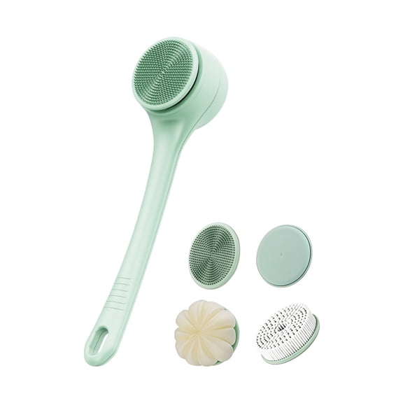 Waterproof Electric Shower Brush with Double Rotating Handles USB Electric Long Handle Bath Brush Back Rubbing Machine