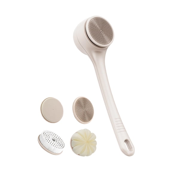 Waterproof Electric Shower Brush with Double Rotating Handles USB Electric Long Handle Bath Brush Back Rubbing Machine