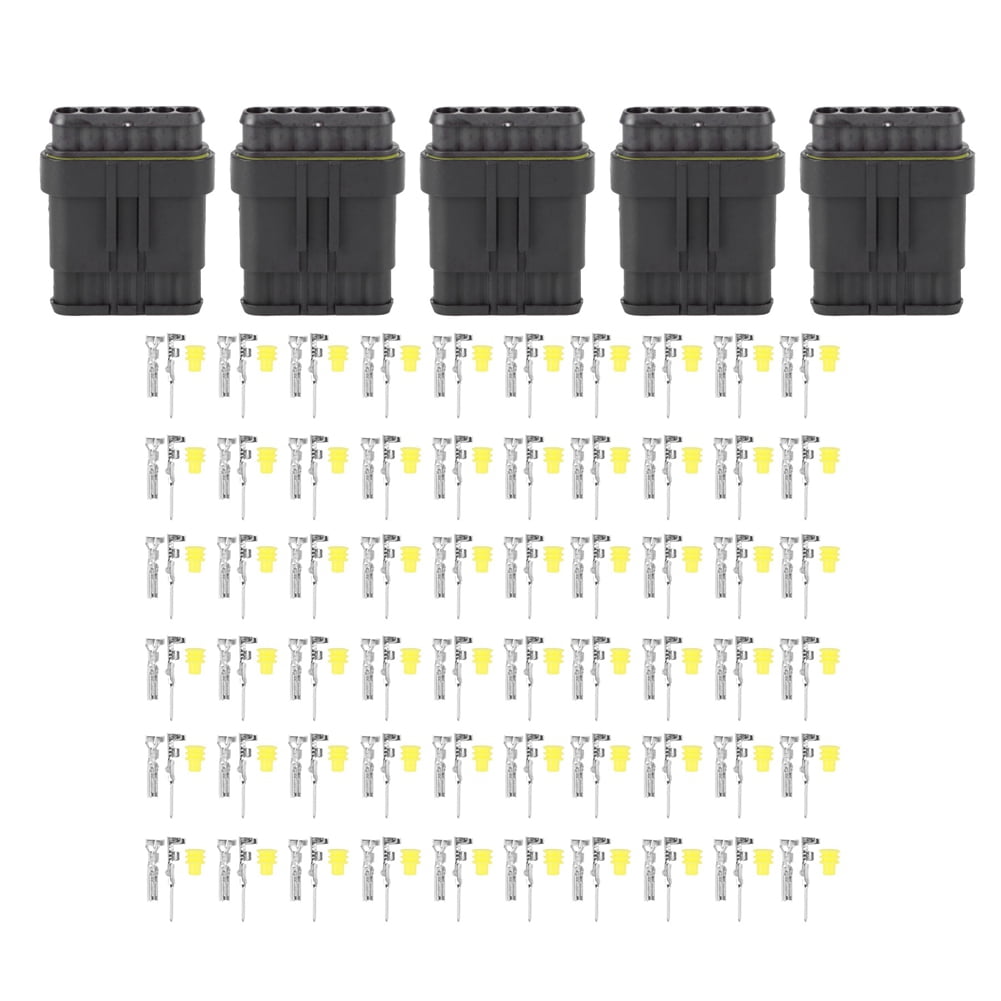 Waterproof Electrical Connector Kit 6 Sockets Car Wire Connectors Connection Plug - Walmart.com