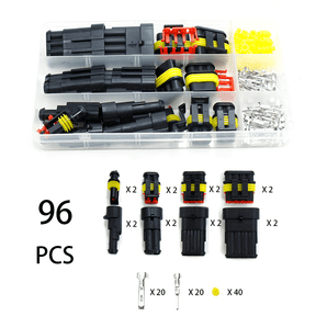 Waterproof Electrical Connector Plug Kit, Wire Connector Plug Kit 1/2/3/4 Pin Connector Male Female