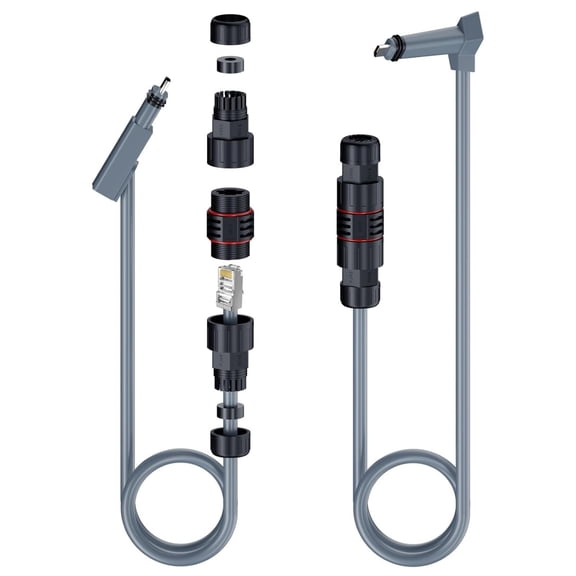 Waterproof Ethernet Adapter Cable for Starlink Gen 2, SPX Plug to RJ45 CAT5E Shielded Extension Cable, IP68 Outdoor Network Connector (1m / 3.3ft)