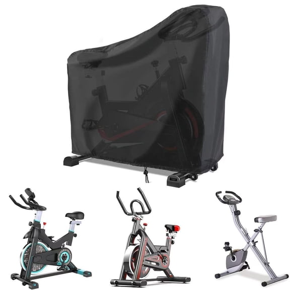 Waterproof Exercise Bike Cover Protects from Rain Sun Dust and Wind with Adjustable Drawstring for Safe Fit Most Bikes