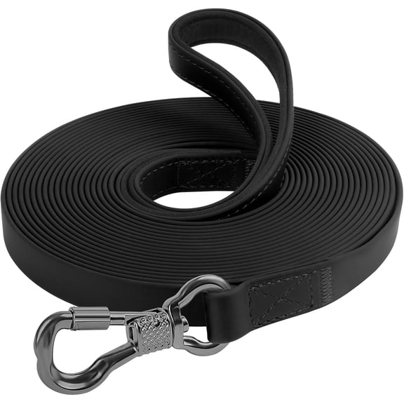 Waterproof Extra Long Dog Leash, Training Long Line Lead for Large Medium Small Dogs Outside Walking, Playing, Camping, or Yard (100FT, Black)