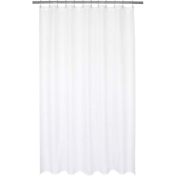 Waterproof Extra Long Shower Curtain or Liner Microfiber 72 x 84 inches, Soft Feel & Hotel Quality, Machine Washable, White, 72x84