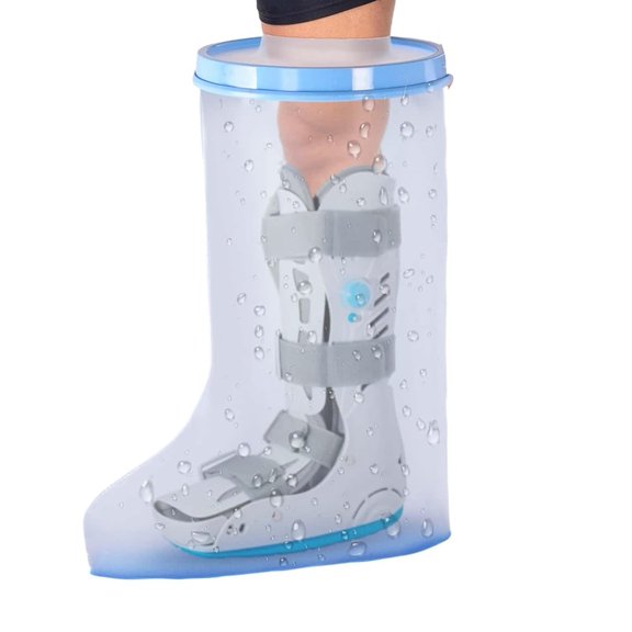 Waterproof Extra Wide Leg Cast Cover for Shower with Non-Slip Bottom Protector Surgery Wounds