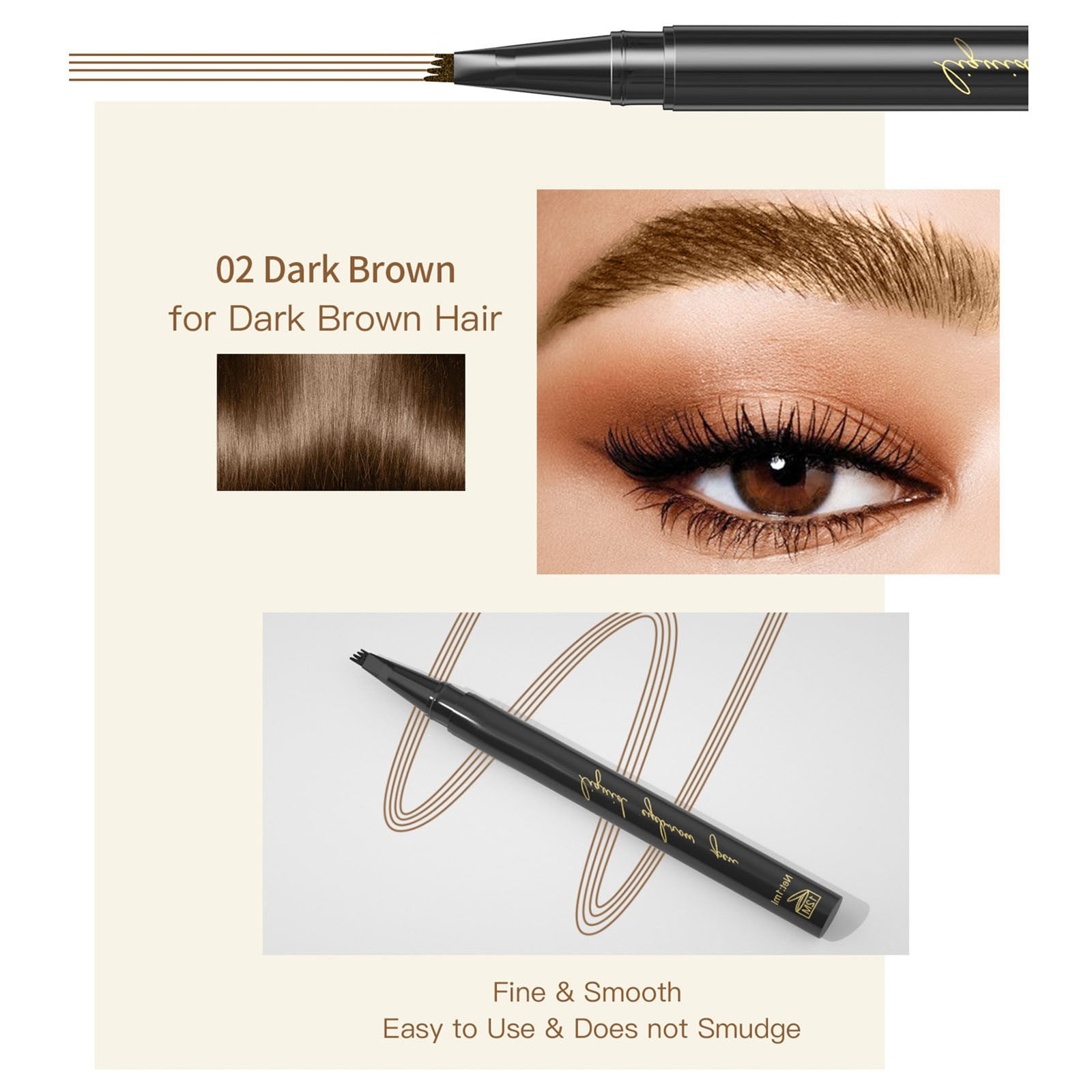 Waterproof Eyebrow Pencil Retractable Soft Textured Long Wearing 1ml