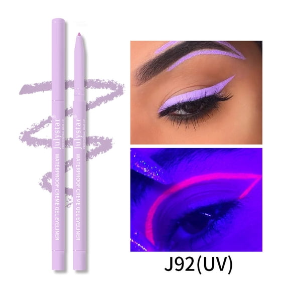 Waterproof Eyeliner,Eye Liner,Colorful Pearlescent Eyeliner Gel Pen Waterproof, Oil Proof, Non Smudging Fluorescent Eyeliner Pen Purple