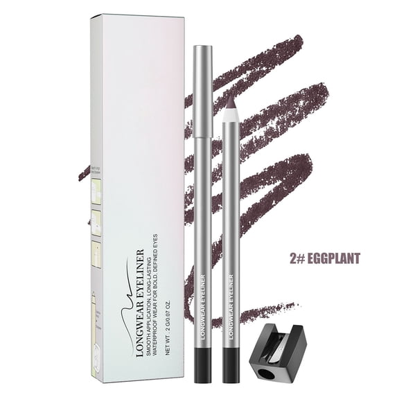 Waterproof Eyeliner Pencil, Gel Eyeliner Pencil, Sharpenable Eye Liner Waterproof Smudge proof Long Lasting, With a Pencil Sharpener, Smooth Water Line Pen, Eye Makeup Pen for Women,Eggplant