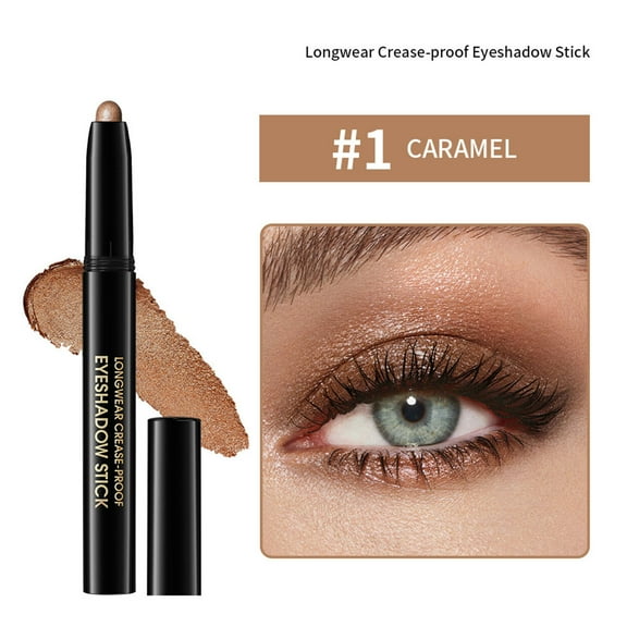 Waterproof Eyeshadow Stick, Cream Eye Shadow Stick, Long-Lasting, Crease-Proof, Cream to Powder Buildable & Blendable Eye Shadow Pencils Crayon, Vegan & Cruelty-Free