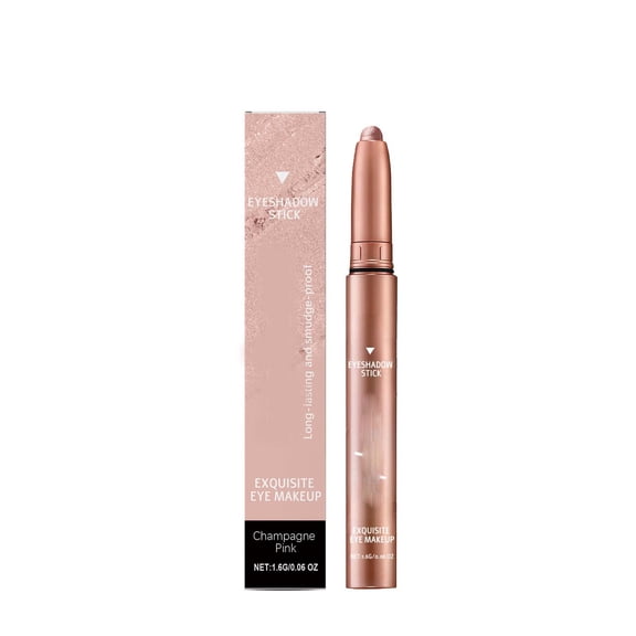 Waterproof Eyeshadow Stick Long Lasting Eye Shadow Pencil with Built-In Brush Lightweight Creamy Texture High Pigment Color for Daily Use Natural Neutral Shimmer Shades Suitable