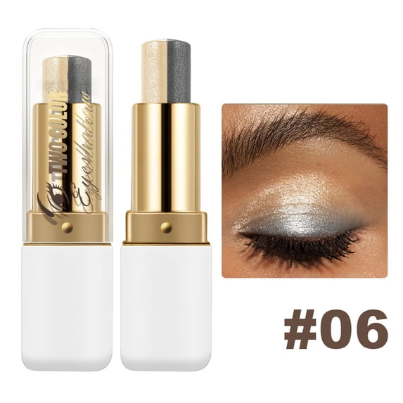 Waterproof Eyeshadow Stick White Brown Gradient Glitter Cream Long Lasting Eye Pencil 4.5g