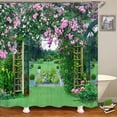 thumbnail image 1 of Waterproof Fabric 3D Shower Curtain Bathroom Curtain Pink Tree Landscape Polyester Bath Curtain Decorate With cortina, 1 of 5