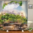 thumbnail image 1 of Waterproof Fabric 3d Shower Curtain Bathroom Curtain Rural Garden Beach Flower Landscape Polyester Bath Curtain With Hooks, 1 of 4