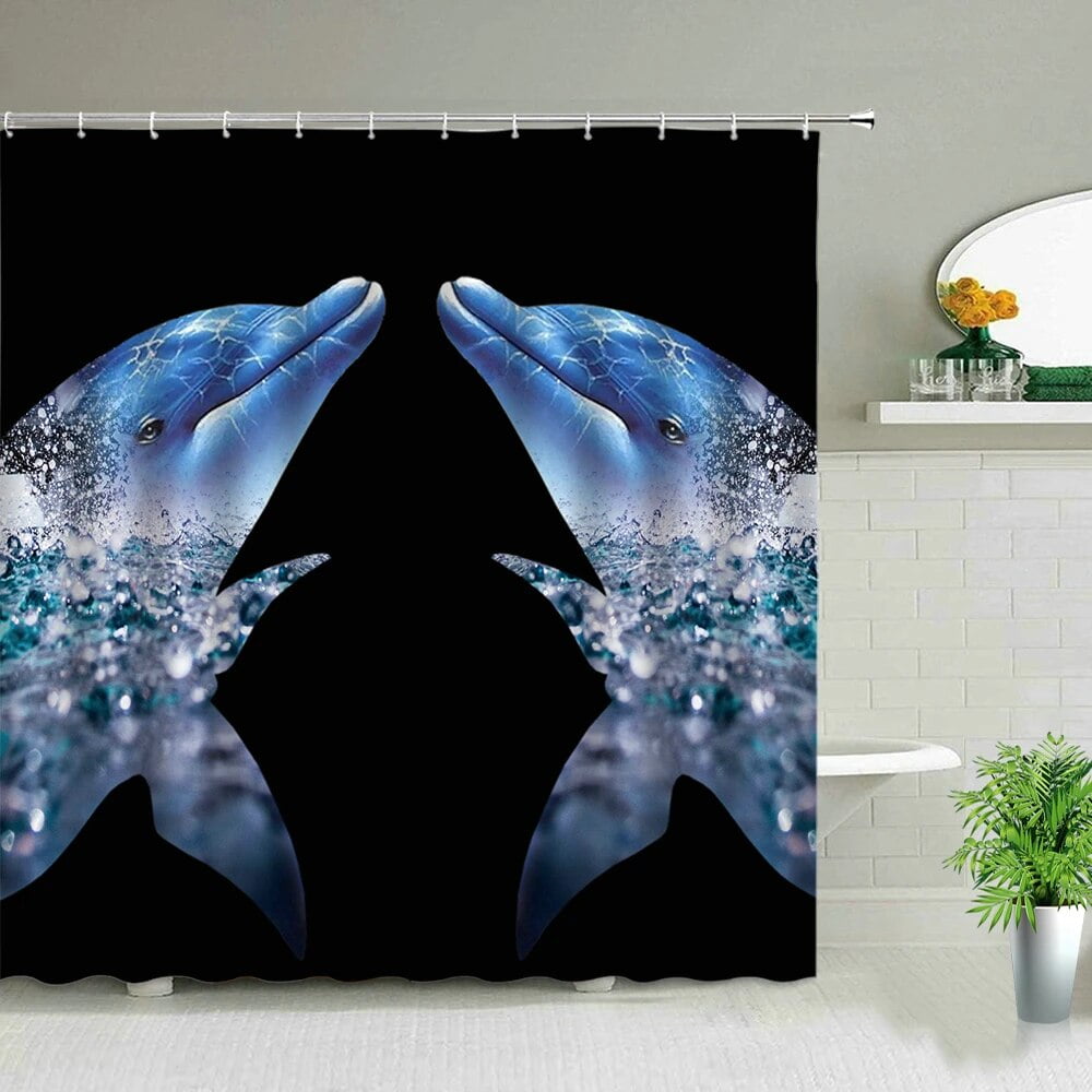 Waterproof Fabric Bathroom Curtains Shower Curtain Ocean Animal Parrot