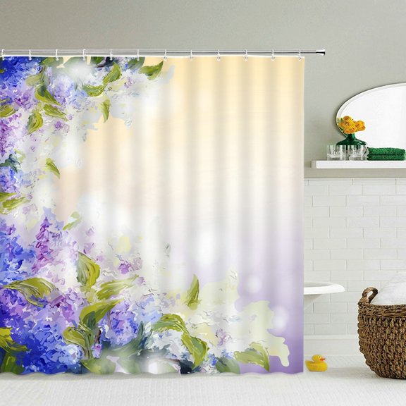 Waterproof Fabric Leaves Plant Flowers Shower Curtains Bathroom Large 240X180 3D Printed Decoration Shower Curtain Bath Screen