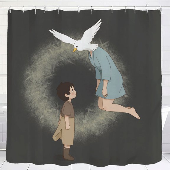 Waterproof Fabric Shower Curtain 70.8" x70.8" - Elegant Cloud Pattern Design with Grommets & Hooks Perfect for Modern Bathrooms