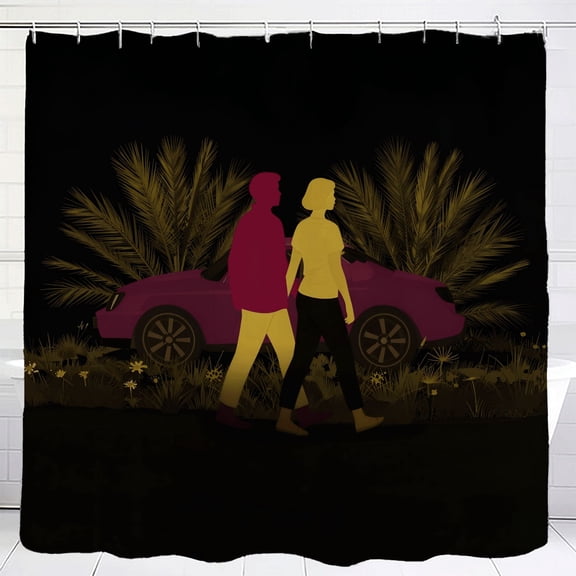 Waterproof Fabric Shower Curtain 70.8" x70.8" - Elegant Floral Pattern with Grommets & Hooks Perfect for Modern Bathrooms