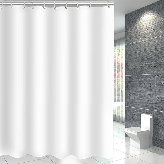 Waterproof Fabric Shower Curtain Liner - Soft Quality Cloth Shower Liner, Light-Weight & Machine Washable, Rust-Proof Bathroom Essentials, 72x72, White
