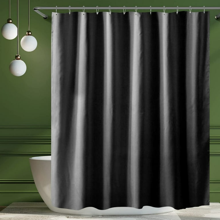Waterproof Fabric Shower Curtain Liner Washable with Hooks, Soft & Light,  Weight Cloth Shower Liner, Hotel Quality, Standard Size 72x72