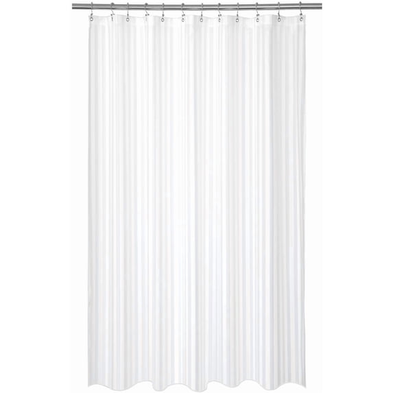 Barossa Design Waterproof Fabric Shower Curtain or Liner Standard Size, Satin Damask Striped, Machine Washable, Hotel Quality, 72x72 Inches